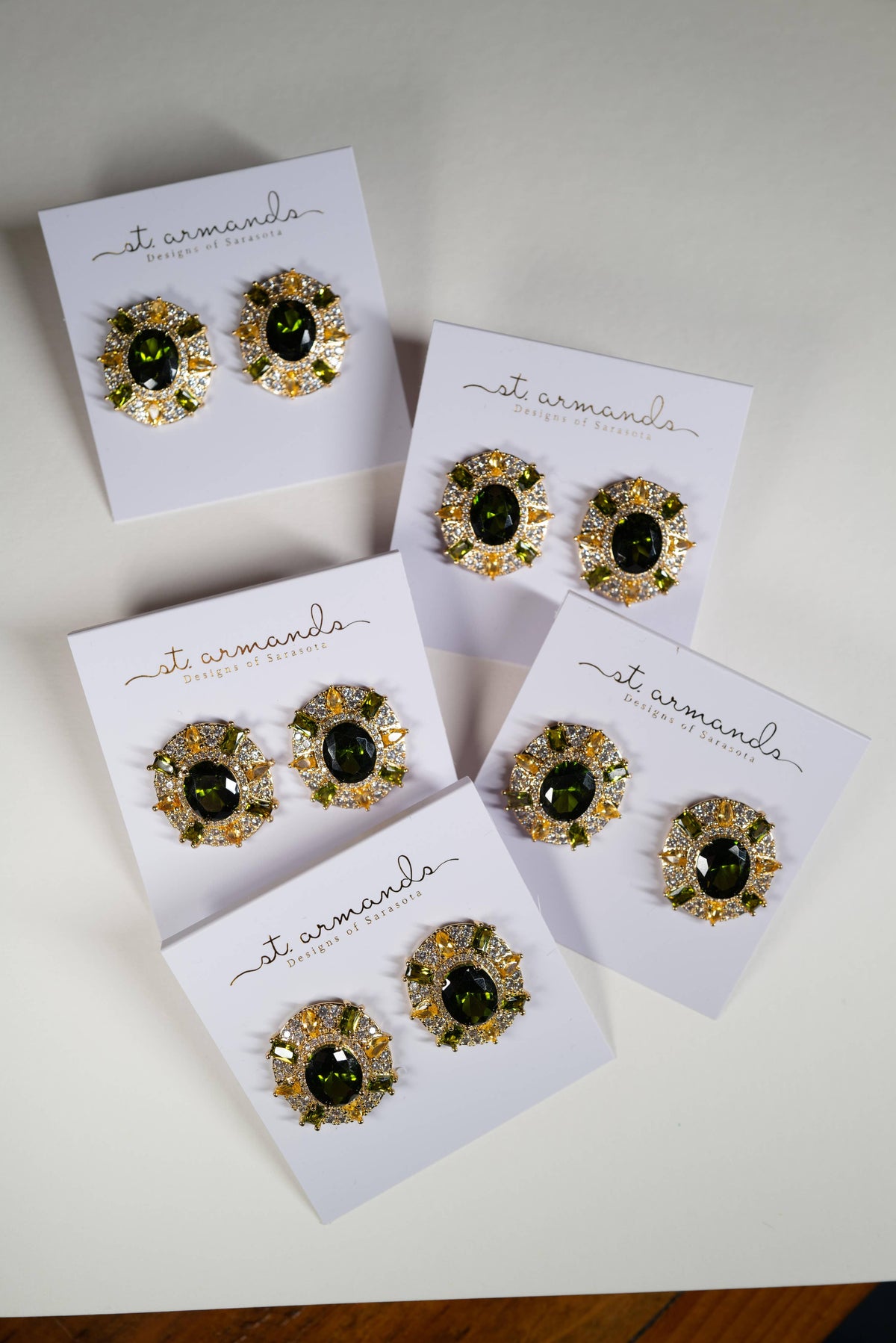 Olive & Canary Oval Luxe Statement Earrings