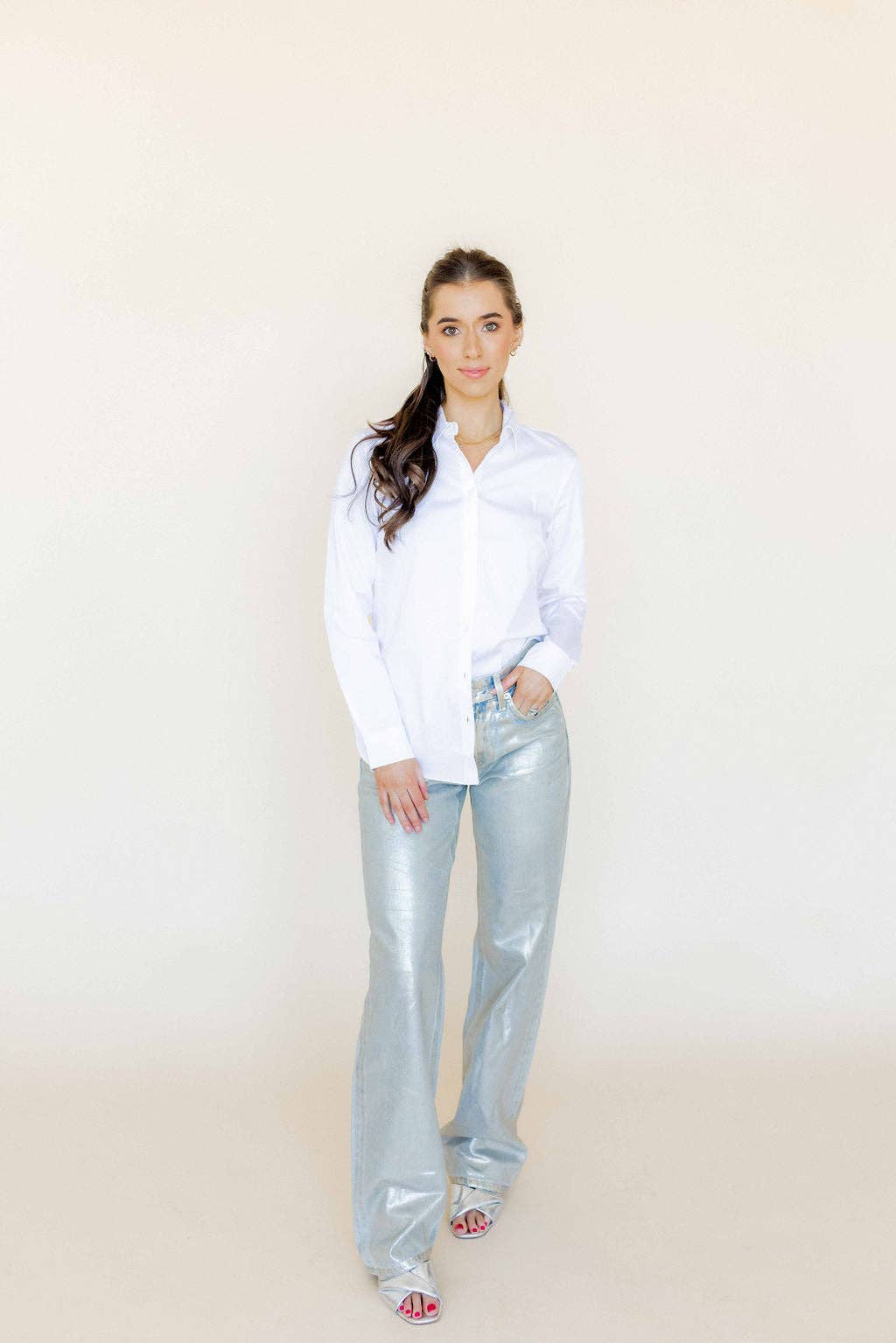 Screwback Stud Earrings - Cooper Clear Gold