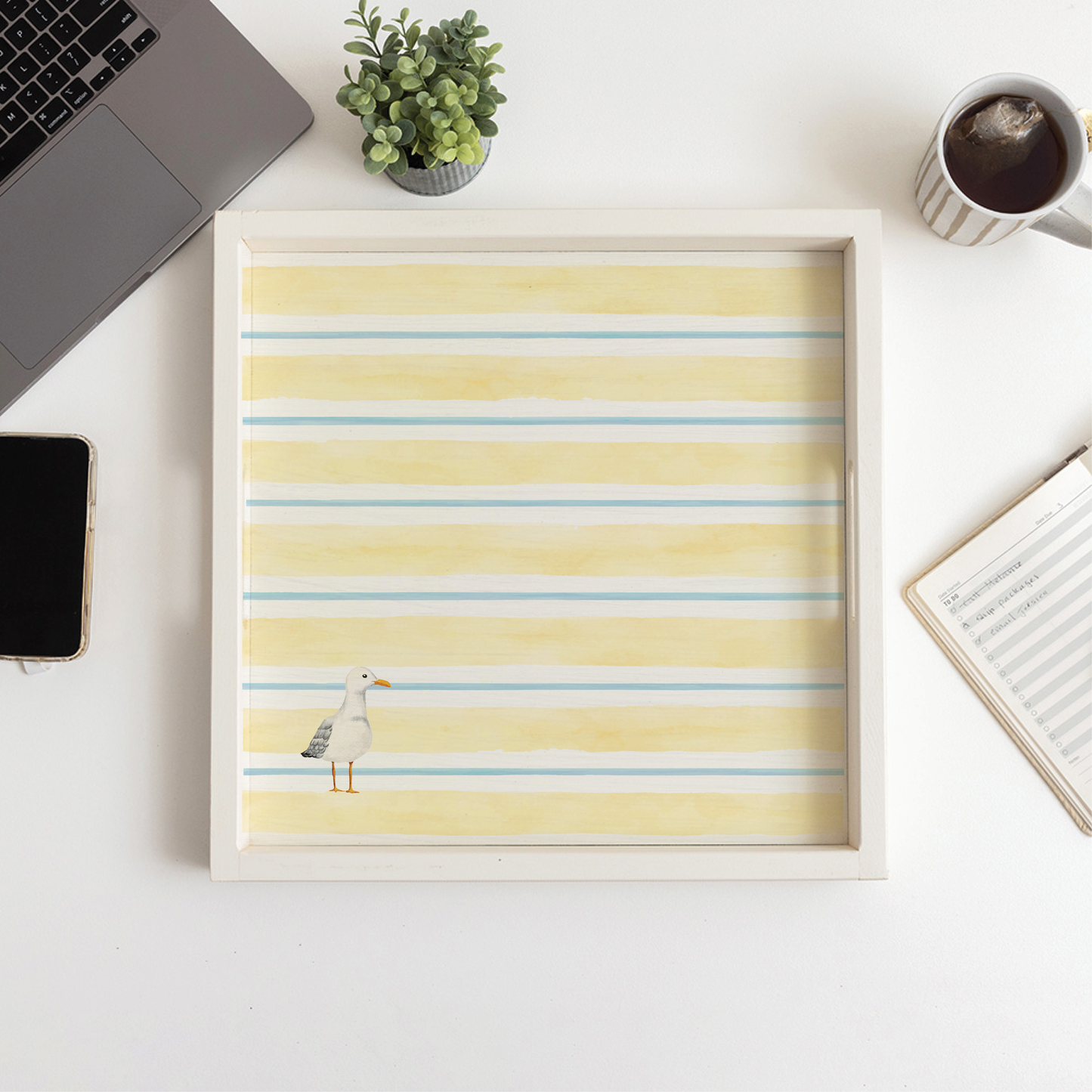 Seagull Stripe Serving Tray: White