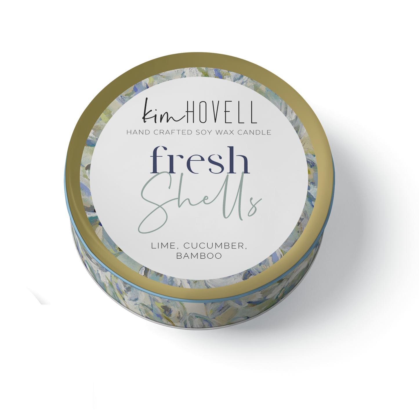 Kim Hovell Fresh Shells Mini Candle - 3oz Travel Tin