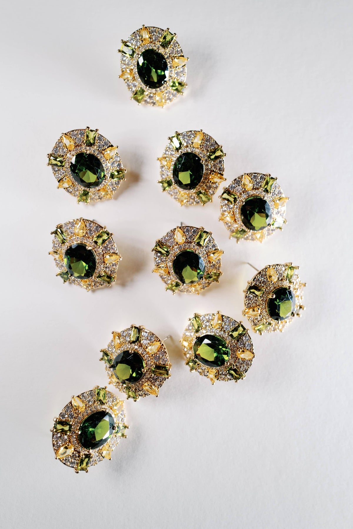 Olive & Canary Oval Luxe Statement Earrings