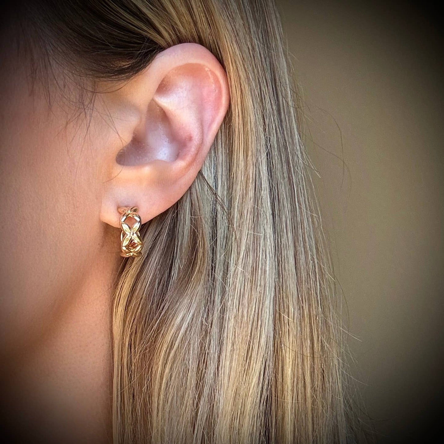 Criss Cross Hoop Earring