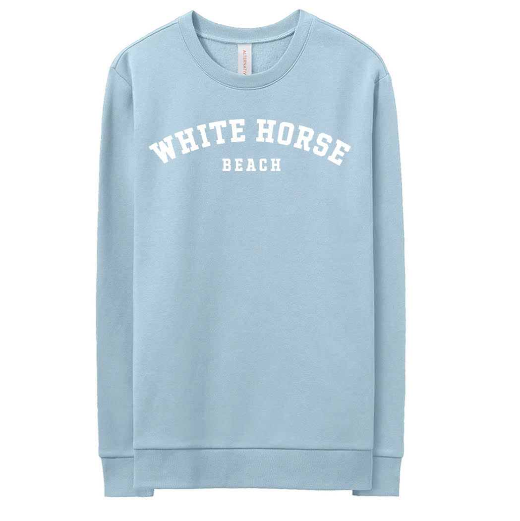 Classic White Horse Beach Crew - Light Blue
