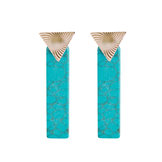 Turquoise and Gold Triangle Drops