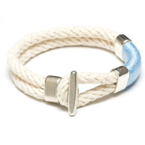 Cambridge Bracelet - Ivory/Light Blue/Silver