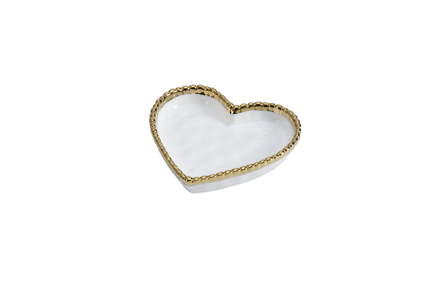 Mini Heart Dish - White + Gold Trim