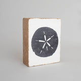 Black Sand Dollar Decorative Wooden Block