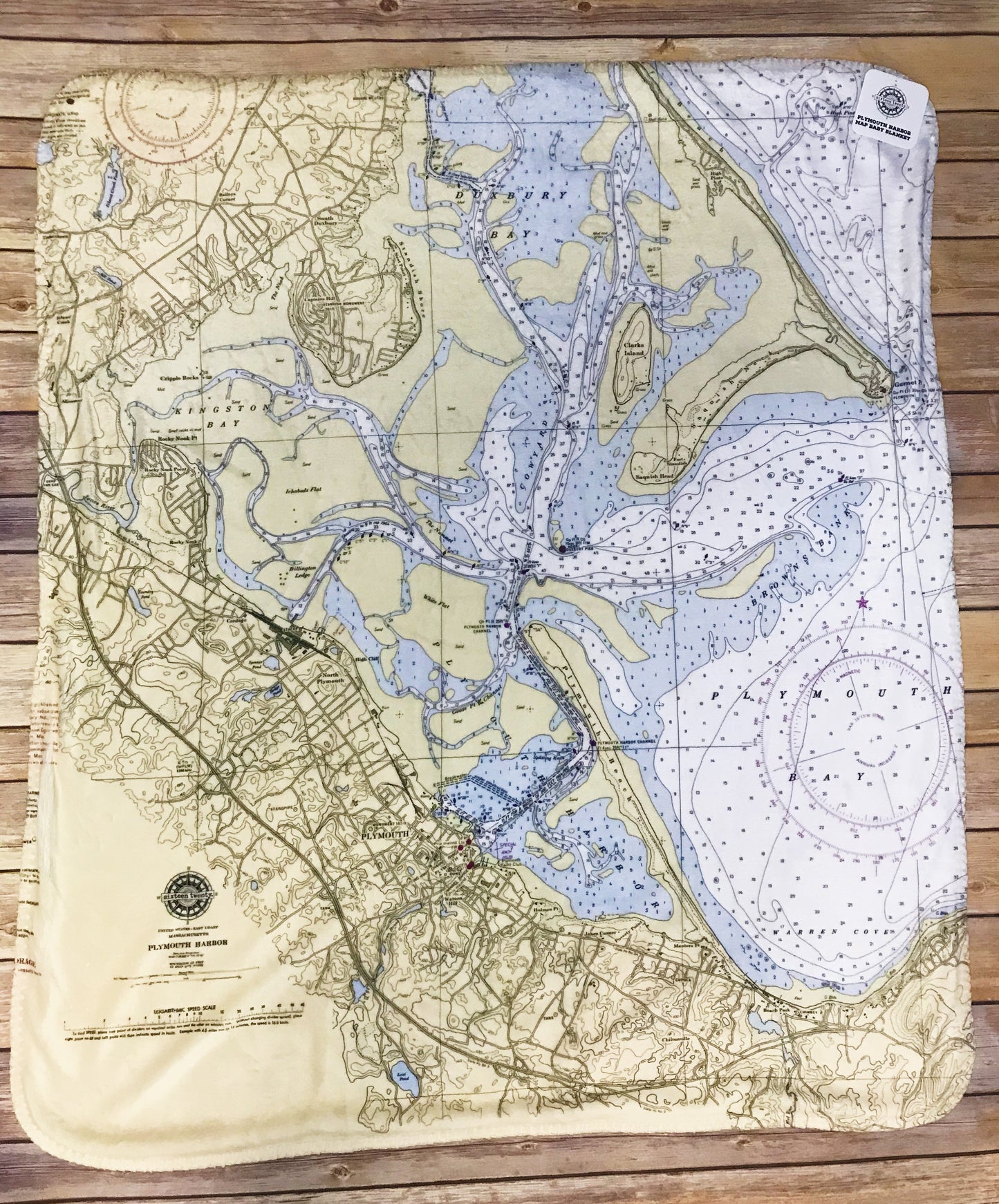 Plymouth Harbor Map Blanket