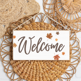 Welcome Twine Hanging Sign