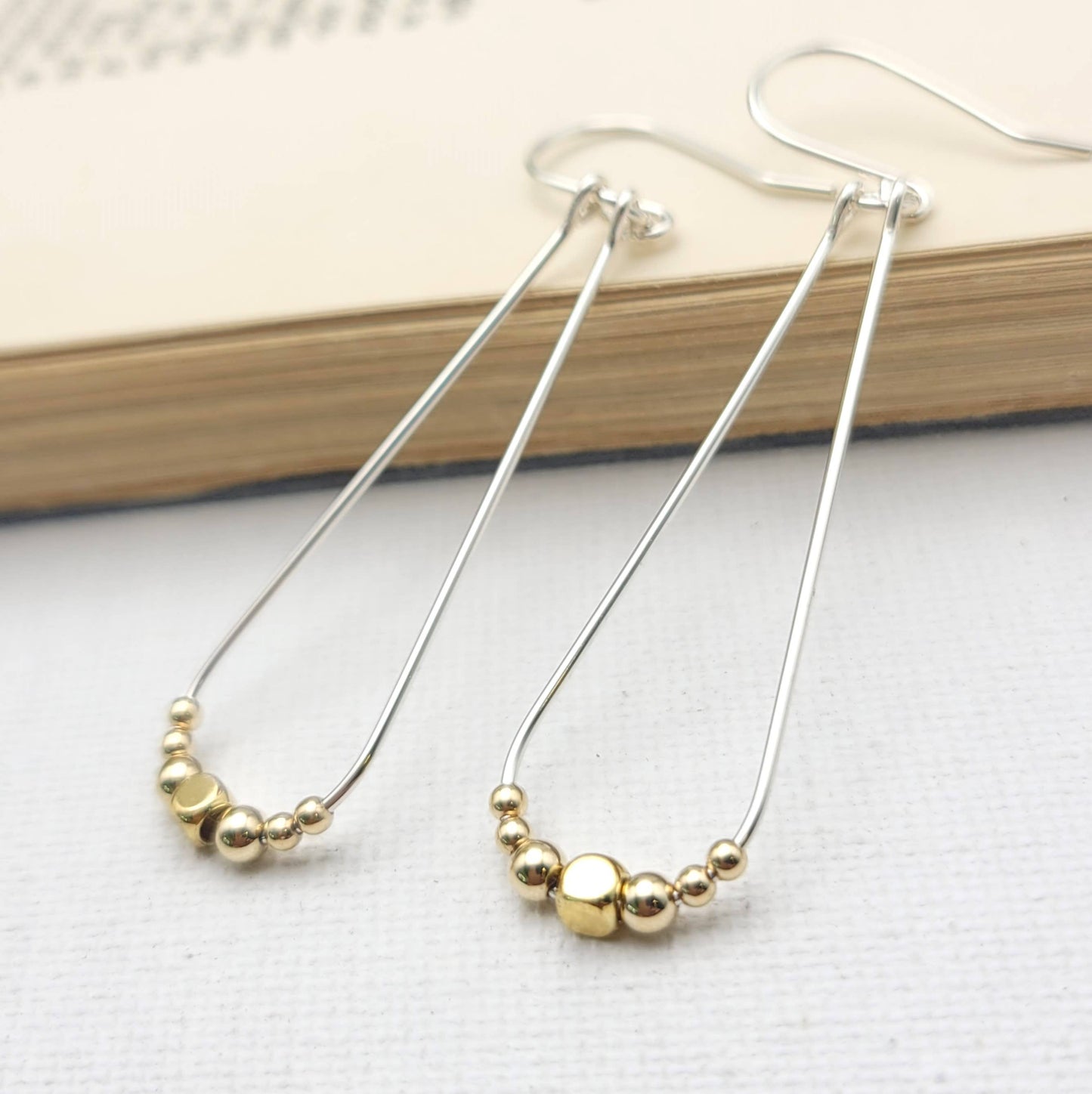 Sterling Silver and 14k Gold Filled Long Hoops