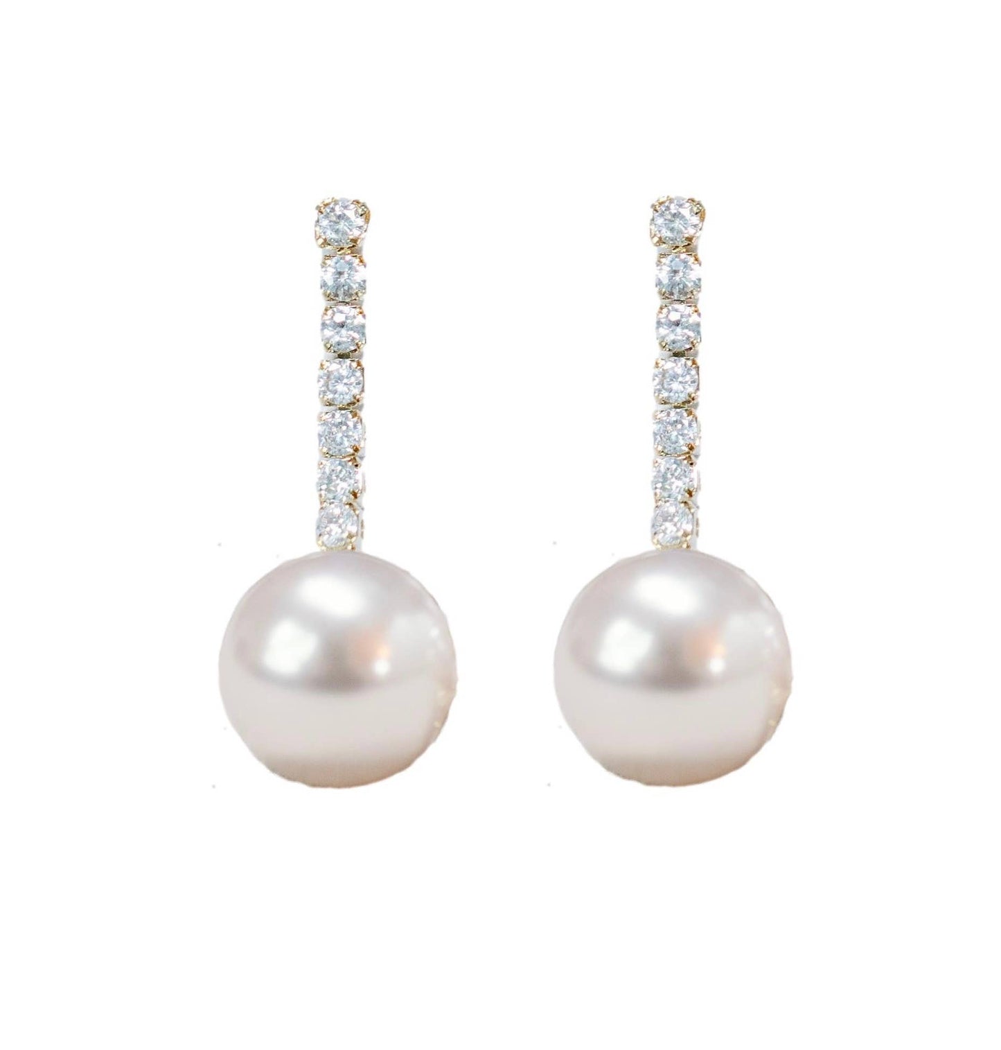 Small Swingy Pearl and Diamond Drops