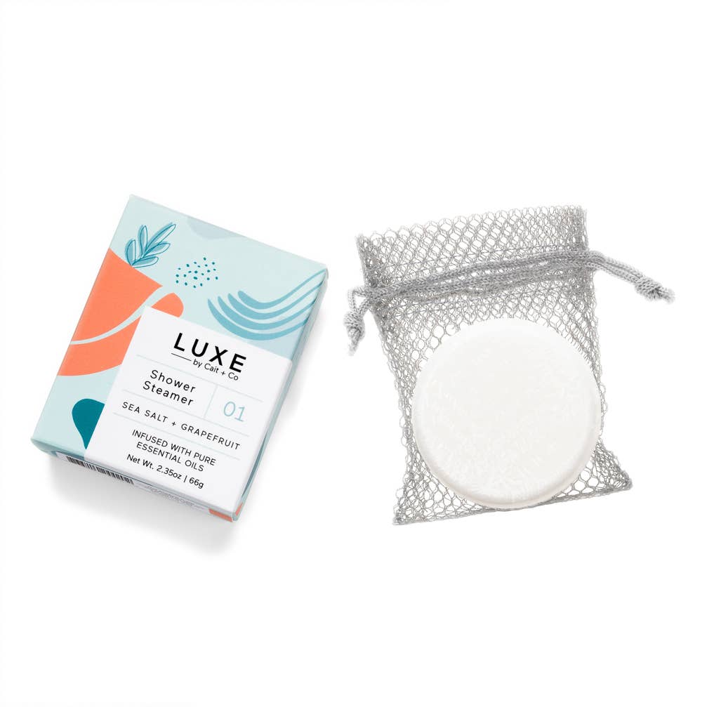 Luxe Sea Salt + Grapefruit Shower Steamer Fizzy Bomb