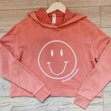 Smiley Shopped Local Crop Hood - Dusty Pink