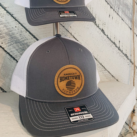Americas Hometown Circle Patch Hat - Charcoal