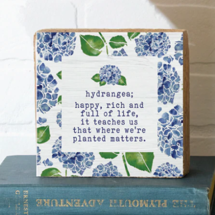 Hydrangea Definition Decorative Wooden Block