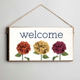 Fall Welcome Hydrangea Twine Hanging Sign