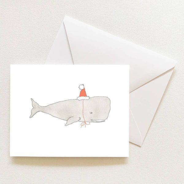 Santa Whale Boxed Note Cards - Set of 8