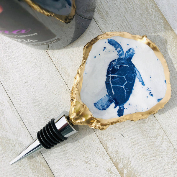 Oyster Shell Wine Stopper - Turtle