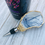Oyster Shell Wine Stopper - Sailboat Print