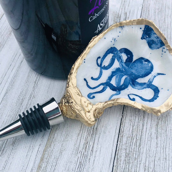 Oyster Shell Wine Stopper - Octopus