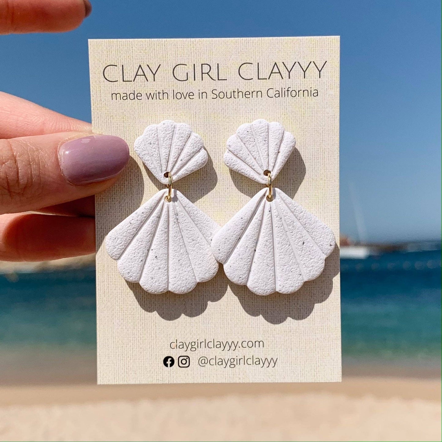 SHELBYS | polymer clay shell earrings | seashell earrings